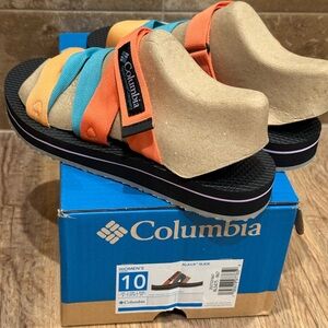 NWT Columbia Alava Slide Sandals - Rust and Navy